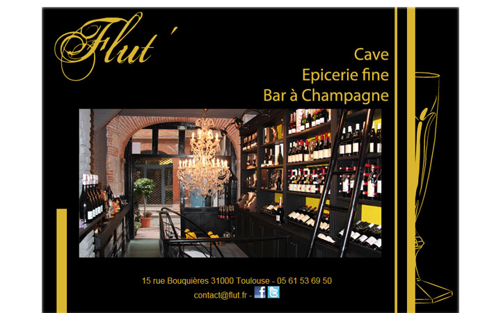 Conception et Ralisation site internet Flut', cave et bar  champagne, Toulouse - 2012 - www.flut.fr